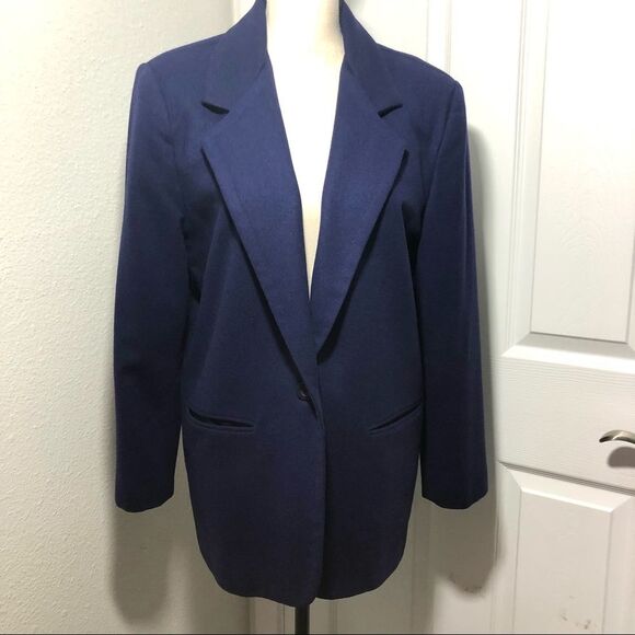 SAVANNAH 100% Wool Blazer Jacket Academia Lined One-Button Sz 12 Petite - Picture 1 of 10